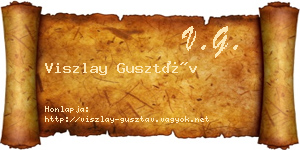 Viszlay Gusztáv névjegykártya